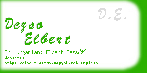 dezso elbert business card